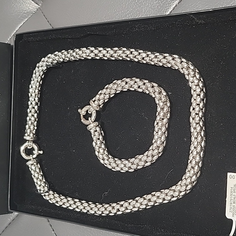STERLING SILVER POPCORN NECKLACE AND BRACELET$1'000 RETAIL PRICE - Picture 3 of 7